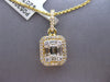 .49CT DIAMOND 18KT YELLOW GOLD 3D ROUND & BAGUETTE CLUSTER SQUARE HALO PENDANT