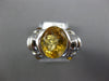 ESTATE LARGE 5.0CT AAA YELLOW TOPAZ 14KT WHITE GOLD 3D OVAL SEMI BEZEL FUN RING