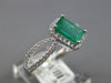 1.08CT DIAMOND & AAA EMERALD 14K WHITE GOLD EMERALD CUT DIAGONAL FRIENDSHIP RING
