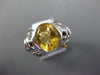 ESTATE LARGE 5.0CT AAA YELLOW TOPAZ 14KT WHITE GOLD 3D OVAL SEMI BEZEL FUN RING