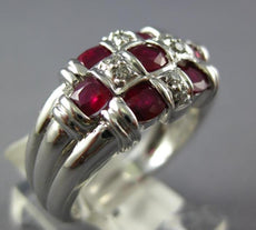 1.83CT DIAMOND & AAA RUBY 14KT WHITE GOLD 3D OVAL & ROUND WOVEN ANNIVERSARY RING