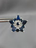 LARGE 3.25CT DIAMOND & AAA SAPPHIRE 14K WHITE GOLD 3D LEVERBACK HANGING EARRINGS
