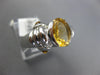 ESTATE LARGE 5.0CT AAA YELLOW TOPAZ 14KT WHITE GOLD 3D OVAL SEMI BEZEL FUN RING