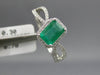 1.08CT DIAMOND & AAA EMERALD 14K WHITE GOLD EMERALD CUT DIAGONAL FRIENDSHIP RING