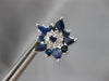 LARGE 3.25CT DIAMOND & AAA SAPPHIRE 14K WHITE GOLD 3D LEVERBACK HANGING EARRINGS