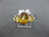 7.0CT DIAMOND & AAA YELLOW TOPAZ 14KT WHITE GOLD OVAL & MARQUISE SEMI BEZEL RING