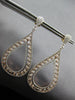 LARGE 5.28CT DIAMOND & AAA WHITE QUARTZ 14KT YELLOW & ROSE GOLD HANGING EARRINGS