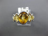 7.0CT DIAMOND & AAA YELLOW TOPAZ 14KT WHITE GOLD OVAL & MARQUISE SEMI BEZEL RING