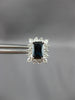 ESTATE 1.83CT DIAMOND & AAA SAPPHIRE 18KT WHITE GOLD CLASSIC HALO STUD EARRINGS