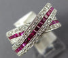 2.04CT DIAMOND & AAA RUBY 14KT WHITE GOLD 3D PRINCESS & ROUND INFINITY LOVE RING