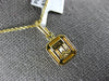 .49CT DIAMOND 18KT YELLOW GOLD 3D ROUND & BAGUETTE CLUSTER SQUARE HALO PENDANT