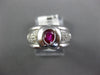 .60CT DIAMOND & AAA RUBY 18KT WHITE GOLD OVAL & ROUND BEZEL FRIENDSHIP LOVE RING