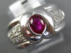 .60CT DIAMOND & AAA RUBY 18KT WHITE GOLD OVAL & ROUND BEZEL FRIENDSHIP LOVE RING