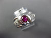 .60CT DIAMOND & AAA RUBY 18KT WHITE GOLD OVAL & ROUND BEZEL FRIENDSHIP LOVE RING