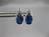2.20CT DIAMOND & AAA SAPPHIRE 14KT WHITE GOLD OVAL & ROUND FLOWER STUD EARRINGS
