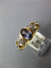 .48CT DIAMOND & AAA TANZANITE 14KT YELLOW GOLD 3D OVAL DOUBLE HEART PROMISE RING