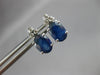 2.20CT DIAMOND & AAA SAPPHIRE 14KT WHITE GOLD OVAL & ROUND FLOWER STUD EARRINGS