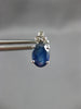 2.20CT DIAMOND & AAA SAPPHIRE 14KT WHITE GOLD OVAL & ROUND FLOWER STUD EARRINGS