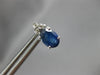 2.20CT DIAMOND & AAA SAPPHIRE 14KT WHITE GOLD OVAL & ROUND FLOWER STUD EARRINGS