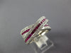 2.04CT DIAMOND & AAA RUBY 14KT WHITE GOLD 3D PRINCESS & ROUND INFINITY LOVE RING