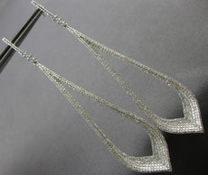 ESTATE EXTRA LARGE 2.38CT DIAMOND 14KT WHITE GOLD TEAR DROP FUN HANGING EARRINGS