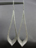 ESTATE EXTRA LARGE 2.38CT DIAMOND 14KT WHITE GOLD TEAR DROP FUN HANGING EARRINGS