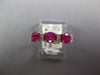 1.18CT DIAMOND & AAA RUBY 18K WHITE GOLD 3D OVAL & ROUND 3 STONE ANNIVERSARY ING