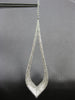 ESTATE EXTRA LARGE 2.38CT DIAMOND 14KT WHITE GOLD TEAR DROP FUN HANGING EARRINGS