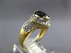 2.07CT DIAMOND & AAA SAPPHIRE 14K YELLOW GOLD 3D OVAL SEMI BEZEL ENGAGEMENT RING
