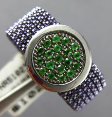 .48CT AAA TSAVORITE 14K WHITE GOLD CLUSTER FLEXIBLE INTERCHANGEABLE PENDANT RING