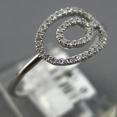 ESTATE .12CT DIAMOND 14KT WHITE GOLD 3D CLASSIC DOUBLE OVAL LOVE KNOT FUN RING