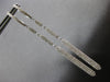 ESTATE .83CT DIAMOND 14KT WHITE GOLD 3D PAVE BAR JOURNEY HUGGIE HANGING EARRINGS