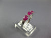 1.18CT DIAMOND & AAA RUBY 18K WHITE GOLD 3D OVAL & ROUND 3 STONE ANNIVERSARY ING