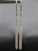 ESTATE .83CT DIAMOND 14KT WHITE GOLD 3D PAVE BAR JOURNEY HUGGIE HANGING EARRINGS