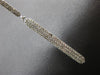 ESTATE .83CT DIAMOND 14KT WHITE GOLD 3D PAVE BAR JOURNEY HUGGIE HANGING EARRINGS
