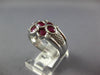 1.88CT DIAMOND & AAA RUBY 14KT WHITE GOLD OVAL & ROUND INFINITY FLOWER LOVE RING