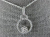 ESTATE .17CT DIAMOND 18KT WHITE GOLD 3D CIRCLE OF LIFE FLOWER FLOATING PENDANT