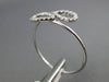 ESTATE .11CT DIAMOND 14KT WHITE GOLD 3D DOUBLE PEAR SHAPE LEAF CRISS CROSS RING