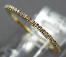 ESTATE .11CT DIAMOND 18KT YELLOW GOLD 3D 1mm ETERNITY STACKABLE ANNIVERSARY RING
