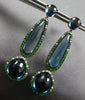 LARGE 27.35CT DIAMOND & BLUE TOPAZ & TSAVORITE 14KT ROSE GOLD HANGING EARRINGS