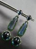 LARGE 27.35CT DIAMOND & BLUE TOPAZ & TSAVORITE 14KT ROSE GOLD HANGING EARRINGS