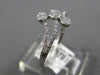 ESTATE .16CT DIAMOND 14KT WHITE GOLD 3D CLASSIC FLOWER CRISS CROSS LOVE RING
