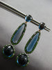 LARGE 27.35CT DIAMOND & BLUE TOPAZ & TSAVORITE 14KT ROSE GOLD HANGING EARRINGS