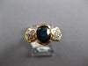 .80CT DIAMOND & AAA SAPPHIRE 14K YELLOW GOLD OVAL & ROUND FLOWER ENGAGEMENT RING
