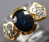 .80CT DIAMOND & AAA SAPPHIRE 14K YELLOW GOLD OVAL & ROUND FLOWER ENGAGEMENT RING