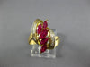1.85CT DIAMOND & AAA RUBY 18K YELLOW GOLD ROUND & MARQUISE LEAF LOVE RING #27021