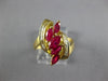 1.85CT DIAMOND & AAA RUBY 18K YELLOW GOLD ROUND & MARQUISE LEAF LOVE RING #27021
