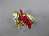 1.85CT DIAMOND & AAA RUBY 18K YELLOW GOLD ROUND & MARQUISE LEAF LOVE RING #27021