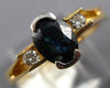 1.1CT DIAMOND & AAA SAPPHIRE 14K YELLOW GOLD SEMI BEZEL FILIGREE FRIENDSHIP RING