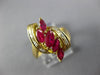 1.85CT DIAMOND & AAA RUBY 18K YELLOW GOLD ROUND & MARQUISE LEAF LOVE RING #27021